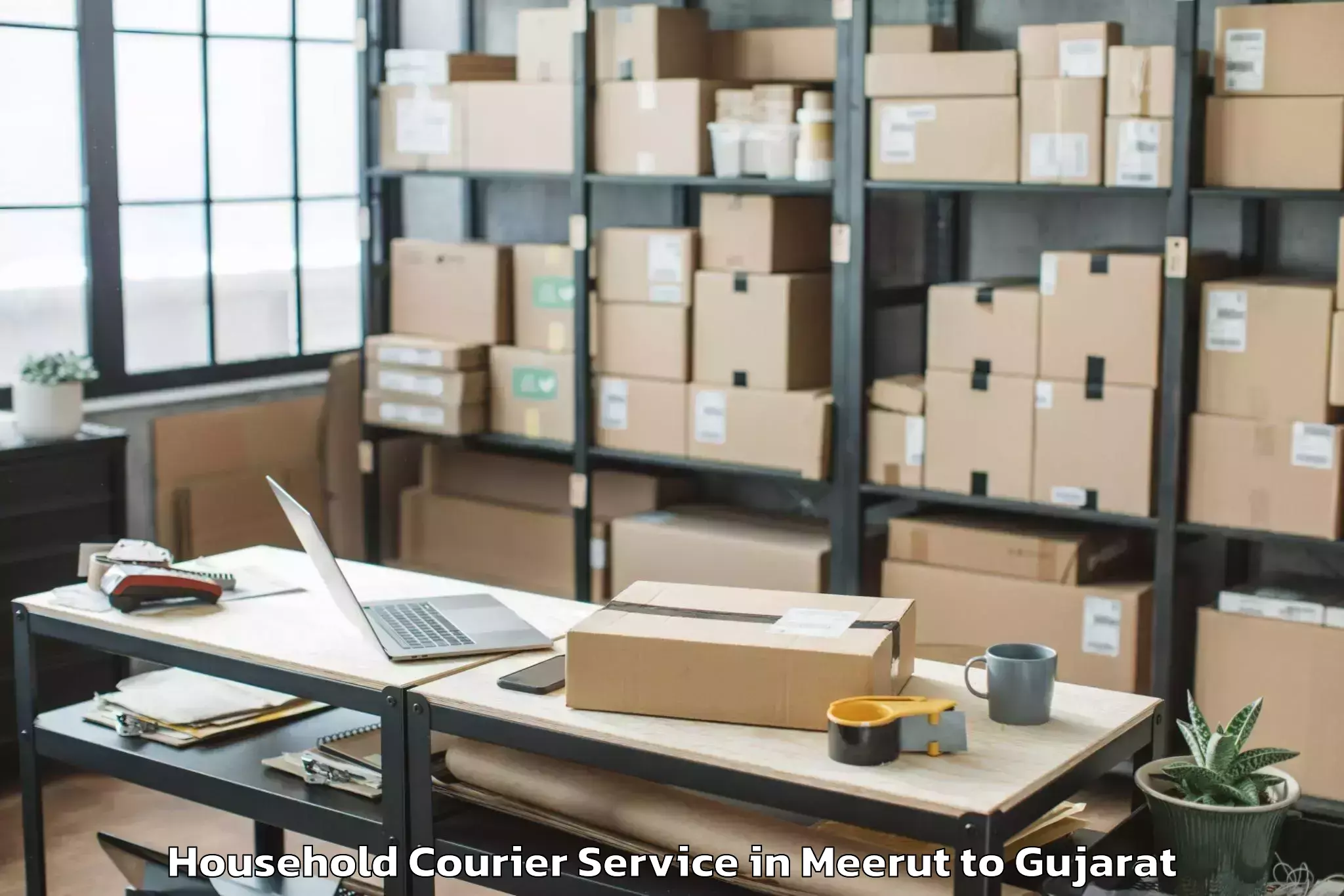 Easy Meerut to Childrens University Gandhinag Household Courier Booking